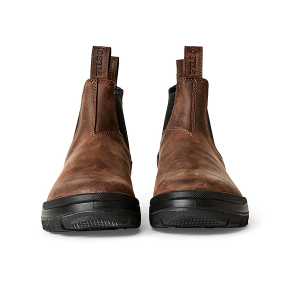 Filson Blundstone 2536 Mens 11.5 Teak Brown Chelsea Boot Waxed Leather NEW - Picture 2 of 5